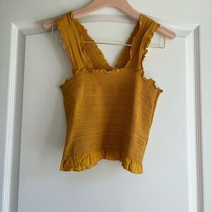 Ecote mustard crop top size small